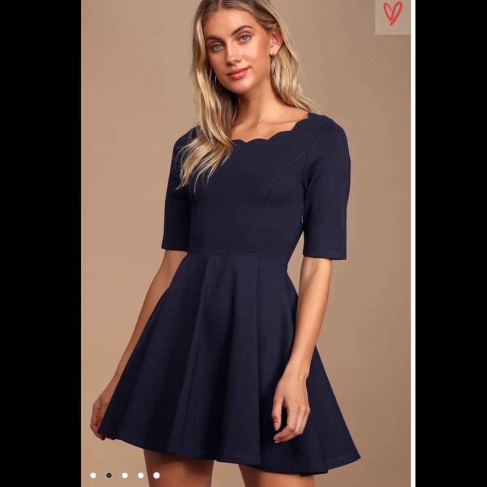 Lulus Tip the Scallops Navy Blue Dress